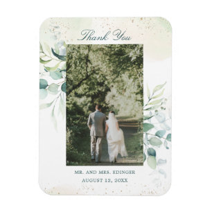 Eucalyptus Greenery Photo Tack Wedding Favor Magnet