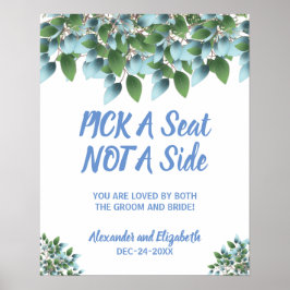 Eucalyptus Greenery Plocka a Seat not a Side Bröll Poster