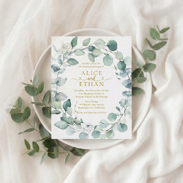 Eucalyptus Greenery QR Code Photo Wedding Flygblad