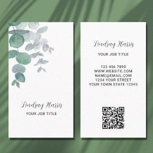 Eucalyptus Greenery QR-kod Visitkort