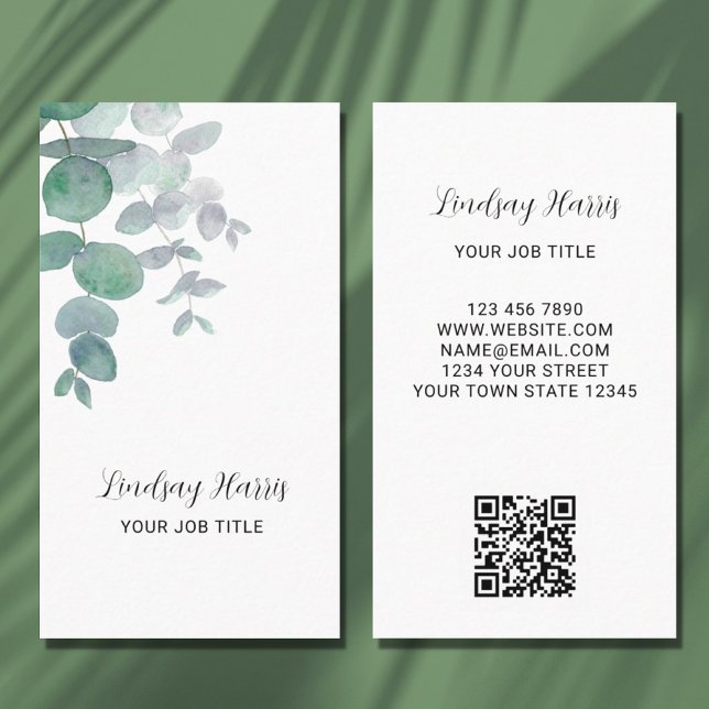 Eucalyptus Greenery QR-kod Visitkort (Skapare uppladdad)