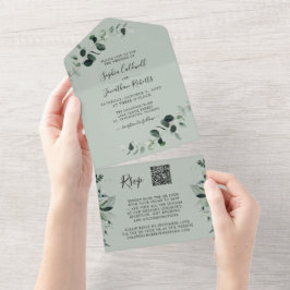 Eucalyptus Greenery QR OSA Sage Bröllop