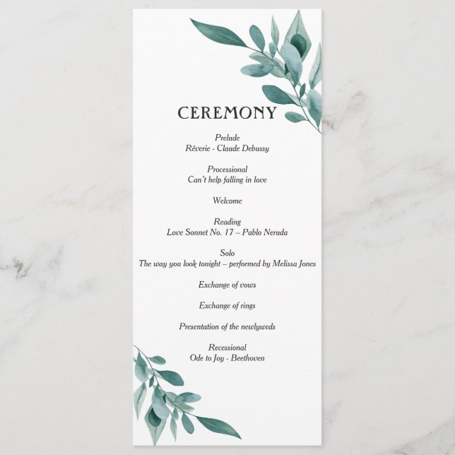 Eucalyptus Greenery Ram Grönt Blue White Black Program (Framsida)