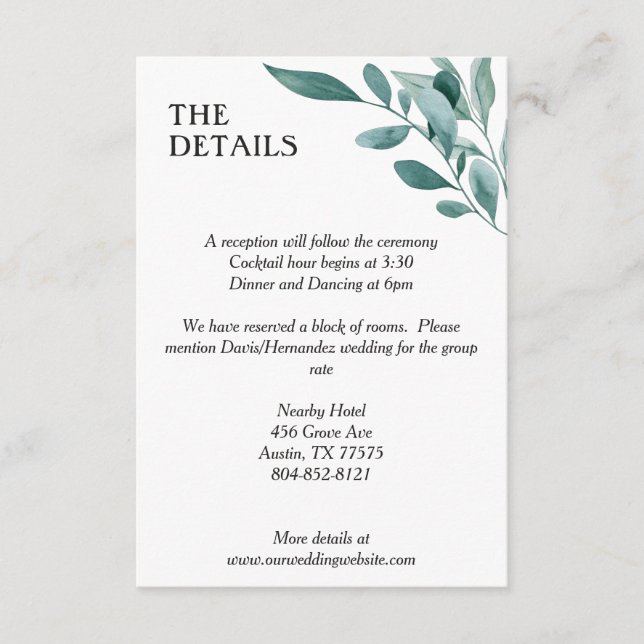 Eucalyptus Greenery Ram Grönt Blue White Black Tilläggskort (Framsida)