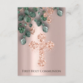 Eucalyptus Greenery Ro First Heliga Communion Inbjudningar