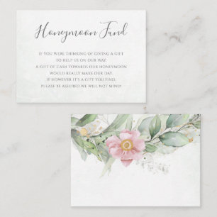 Eucalyptus Greenery Rosa Blommigt Honeymoon Fund Tilläggskort