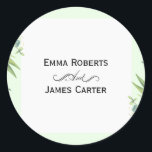 Eucalyptus Greenery Round Sticker Runt Klistermärke<br><div class="desc">Elevate your wedding details with this eucalyptus greenery round sticker. Ideal for sealing invitations,  gift bags,  or favors,  it adds a personalized and elegant botanical touch. A perfect match for modern or rustic greenery wedding themes.</div>