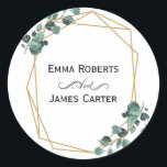 Eucalyptus Greenery Round Sticker Runt Klistermärke<br><div class="desc">Elevate your wedding details with this eucalyptus greenery round sticker. Ideal for sealing invitations,  gift bags,  or favors,  it adds a personalized and elegant botanical touch. A perfect match for modern or rustic greenery wedding themes.</div>