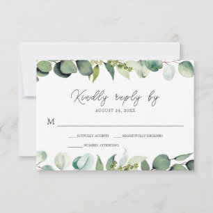 Eucalyptus Greenery Rustic Bröllop OSA Kort