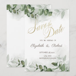 Eucalyptus Greenery Save Date Spara Datumet