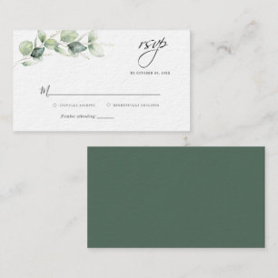 Eucalyptus Greenery Script Bröllop OSA Card Anteckningskort