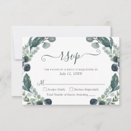 Eucalyptus Greenery Script Bröllop OSA Kort