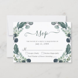 Eucalyptus Greenery Script Bröllop OSA Kort