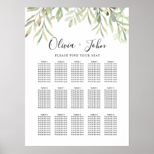 Eucalyptus Greenery Simple Bröllop Poster