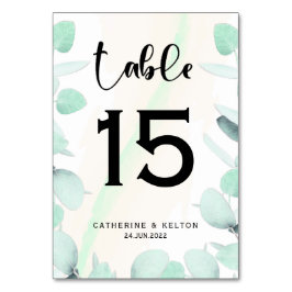 Eucalyptus Greenery Simple och Modern Bordsnummer