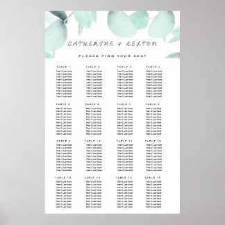 Eucalyptus Greenery Simple och Modern Poster
