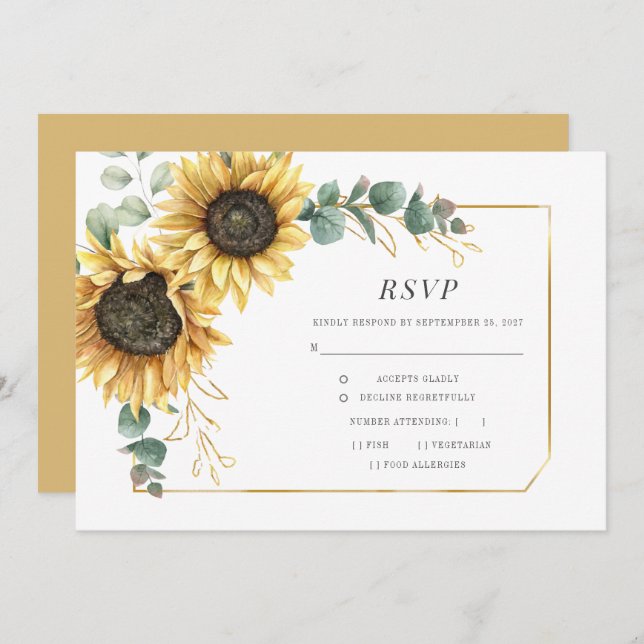 Eucalyptus Greenery Solros Blommigt Succulent (Fram/baksida)