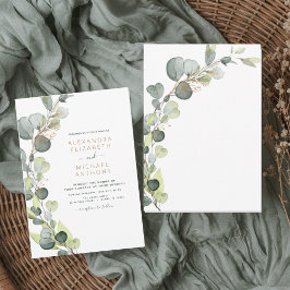 Eucalyptus Greenery Succulent Elegant bröllop Inbjudningar