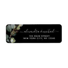 Eucalyptus Greenery Succulent Elegant bröllop Labe Returadress Etikett