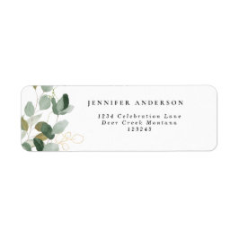 Eucalyptus Greenery Succulent Label Returadress Etikett