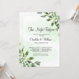 Eucalyptus Greenery Succulous Rehearsal Middag Inbjudningar