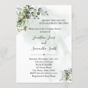 Eucalyptus greenery succuly par dusch inbjudningar