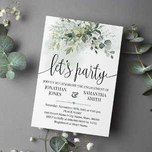 Eucalyptus greenery succuly party förlovning inbjudningar