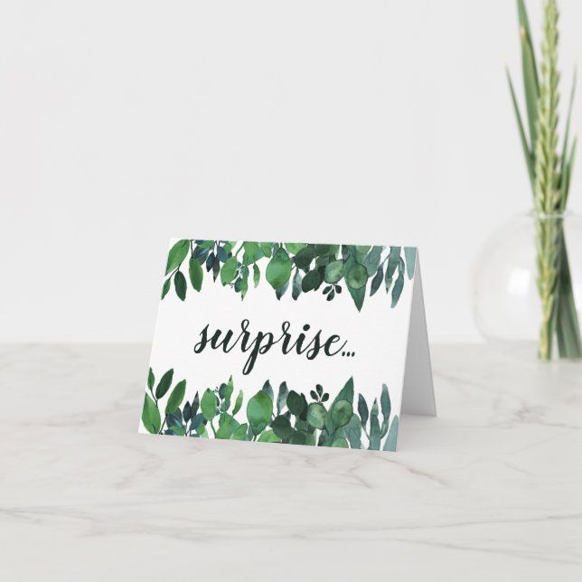 Eucalyptus Greenery Surprise Gravid Card Meddelande (Framsida)