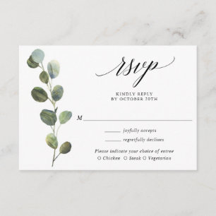 Eucalyptus greenery, svartvit bröllop OSA Tilläggskort