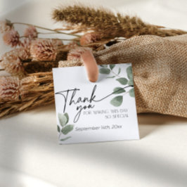 Eucalyptus Greenery Tack Möhippa Gift Gåvor Etiketter