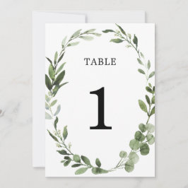 Eucalyptus greenery wandeine elegant bordsnummer