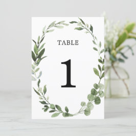 Eucalyptus greenery wandeine elegant bordsnummer
