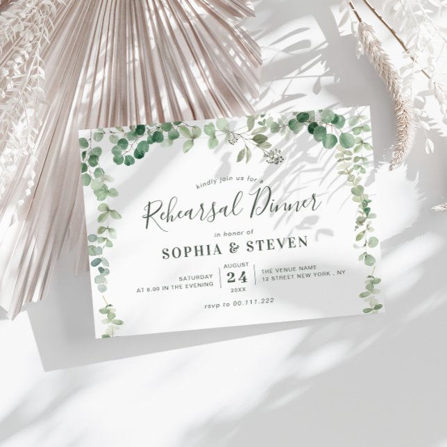 Eucalyptus greenery wandeme (andningsmiddag) inbjudningar (Skapare uppladdad)