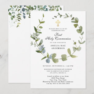 Eucalyptus Greenery Wandey Kor Heliga Communion Inbjudningar