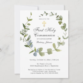 Eucalyptus Greenery Wandey Kor Heliga Communion Inbjudningar