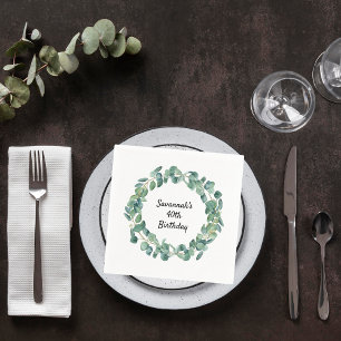 Eucalyptus greenery wandey namn elegant pappersservett