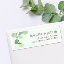 Eucalyptus Greenery Watercolor Bröllop Adress