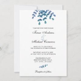 Eucalyptus Greenery Watercolor Chic Bröllop Inbjudningar
