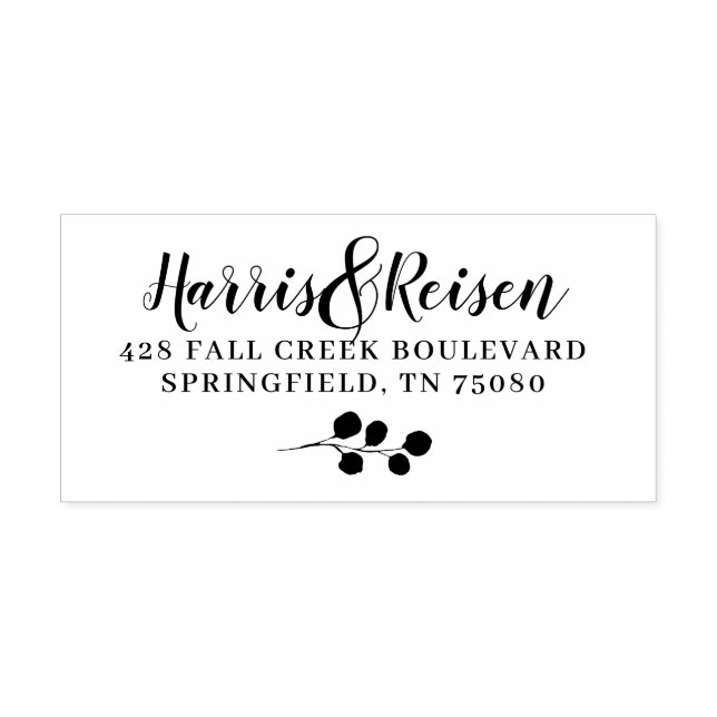 Eucalyptus Greenery Watercolor Foliage Bröllop Självfärgande Stämpel (Design)