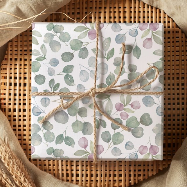 Eucalyptus Greenery Watercolor sage grönt Presentpapper (Skapare uppladdad)