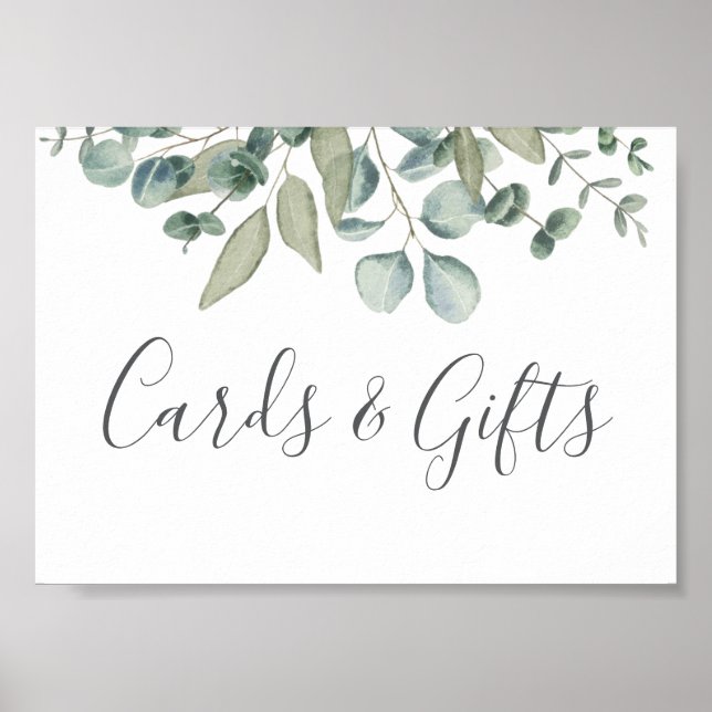 Eucalyptus Greenery Wedding Cards and Gift Poster (Framsidan)