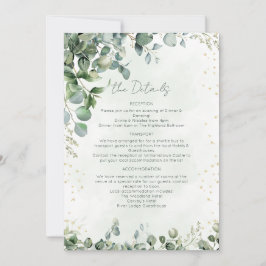 Eucalyptus Greenery Wedding Details Card - 1001A Inbjudningar