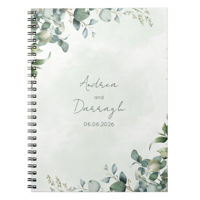 Eucalyptus Greenery Wedding Notebook 1001A Anteckningsbok (Framsidan)