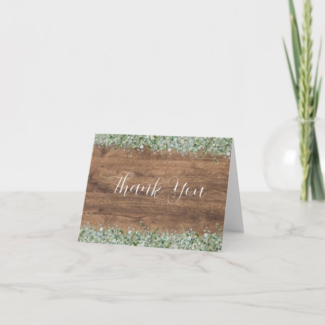 Eucalyptus Greenery Wedding Thank You Card Tack Kort (Framsida)