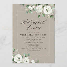 Eucalyptus greenery white blommigt rehearsal midda inbjudningar