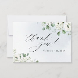 Eucalyptus greenery white blommigt rustik tack kort