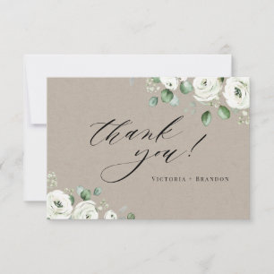 Eucalyptus greenery white blommigt rustik tack kort