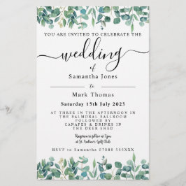 Eucalyptus Greenery White Weddin Brevpapper