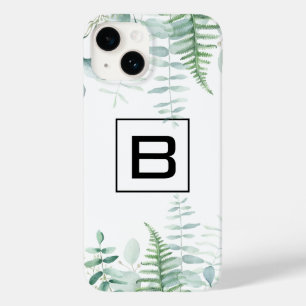 Eucalyptus greenery woodland ferns monogram