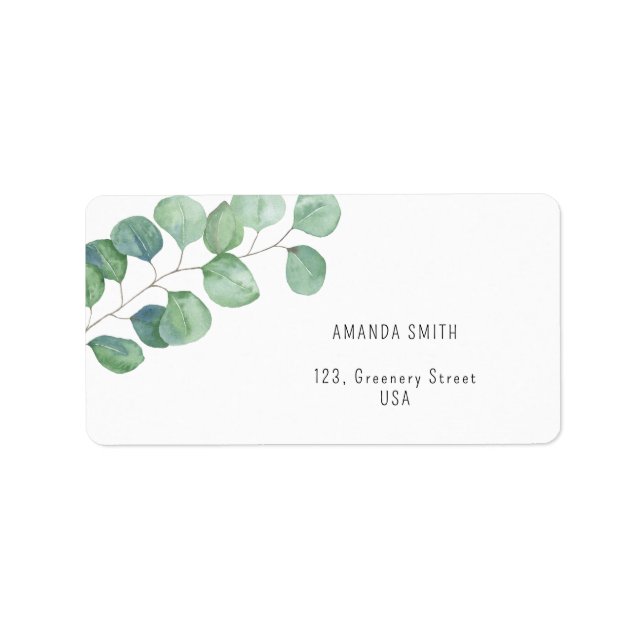 Eucalyptus gren adressetikett (Framsidan)